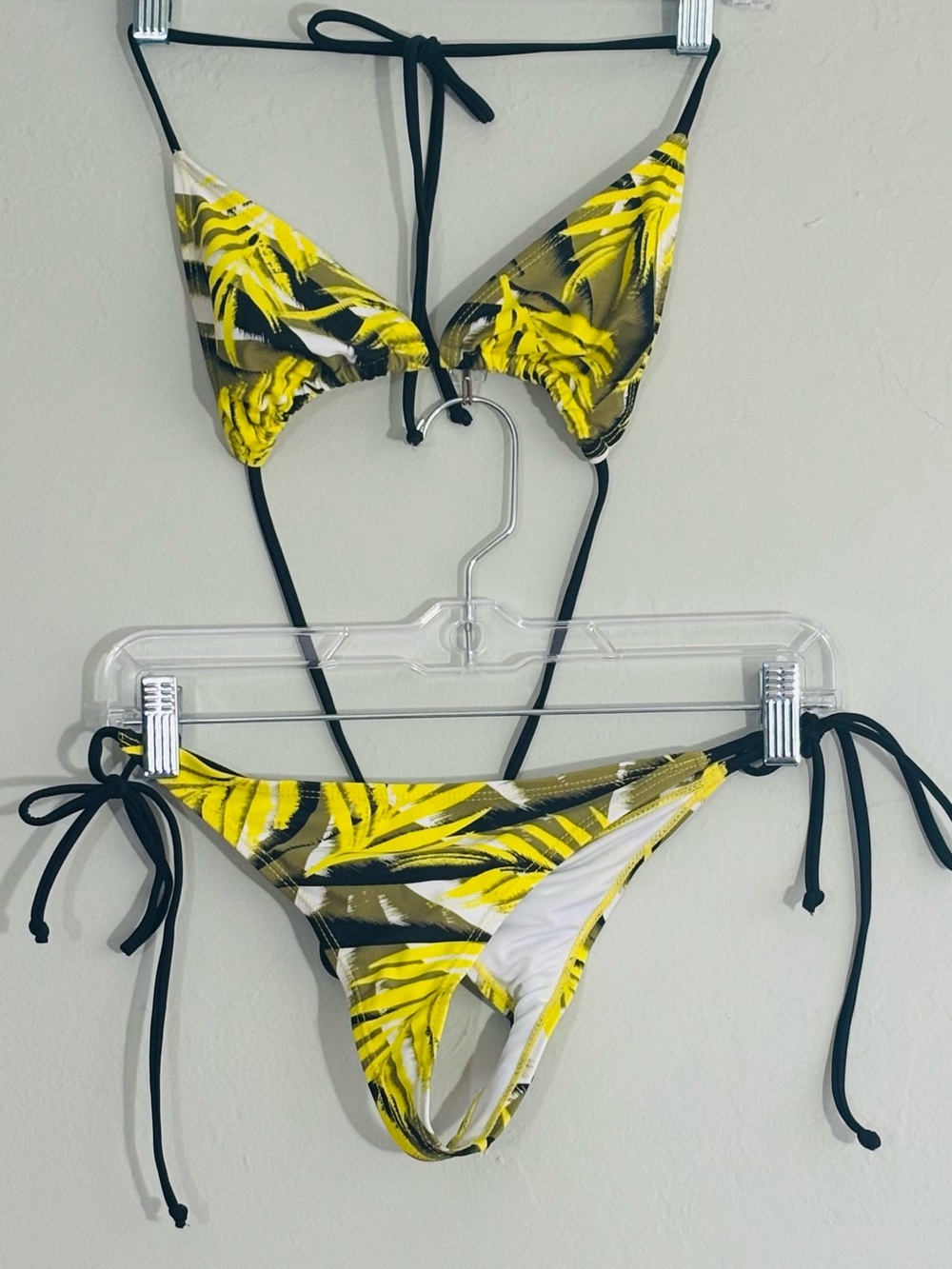 Sherrylo abstract jungle print thong string bikini set S